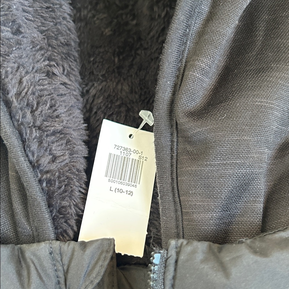 NWT Old Navy Kids Black Hooded Jacket, Size L (10-12) - Picture 3 of 9